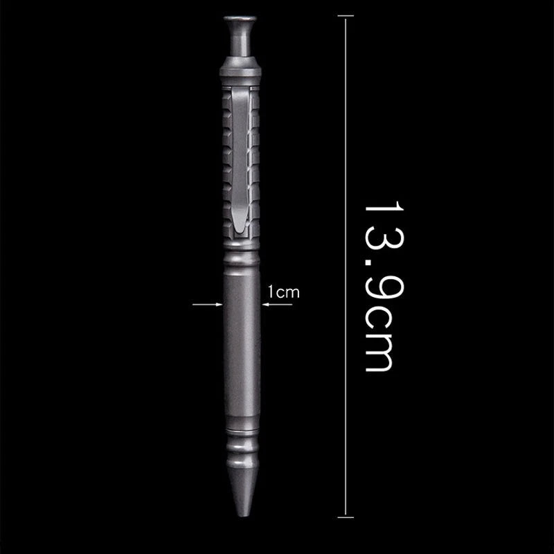 Hot EDC Titanium Alloy Pocket Ballpoint Pen Office Stationery Outdoor Record Pen 07FC0E-D4 - KOEEK