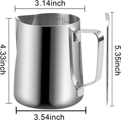 new Milk Frothing Pitchers 20 oz, Stainless Steel Espresso Steaming 20oz, Silver 07FC0E-D4 - KOEEK