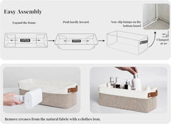 Narrow storage box, small storage basket, long storage basket with handle 07FC0E-D4 - KOEEK