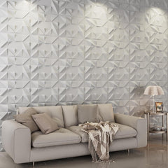 new 24PC 3D Wall Panels, 15.7"x11.8" Modern Geometric 24PC(31 sq.ft), White 07FC0E-D4 - KOEEK