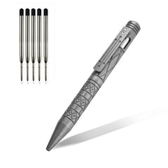 EDC Titanium Pocket Ball Pen Office Signature Working Stationery w/ 5 G2 Refills 07FC0E-D4 - KOEEK
