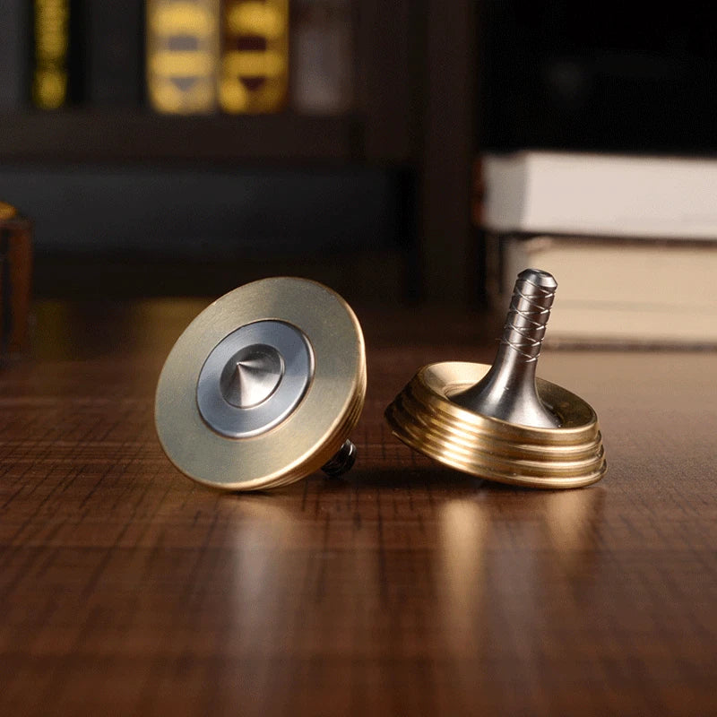 Stainless Steel Brass Spinning Top EDC Desktop Spinner Fidget Toy Stress Relief 07FC0E-D4 - KOEEK