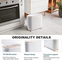 Bathroom trash can with lid 3.2 gallon narrow mouth trash can Small trash can