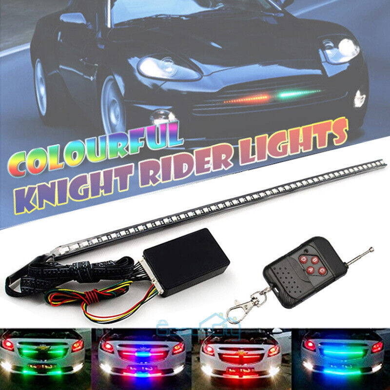 ny bilblitz 22 tommer 48 LED 7 farve lyssæt Strip RGB Knight Rider Scanner Strobe