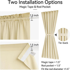 36 wide x 72 long front door curtain panel, 1 piece, light beige 07FC0E-D4 - KOEEK