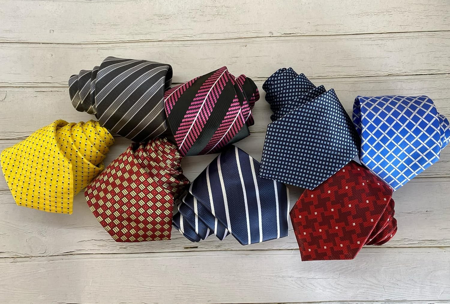 new KissTies Mens 63'' Extra Long Tie Check Plaid Striped Bright Blue White KISSTIES - KOEEK