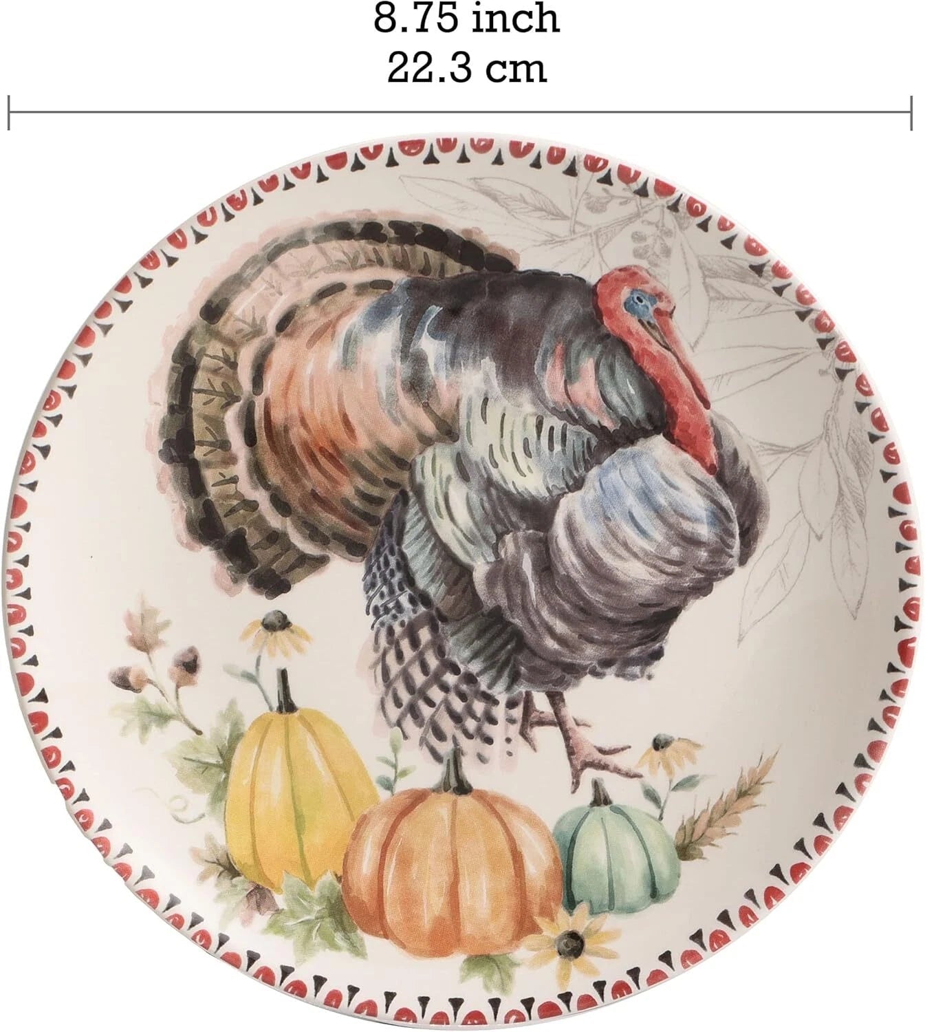 Ceramic Salad Plates, 8.75-Inch, Set of 4, Microwave and Dishwasher Safe 07FC0E-D4 - KOEEK