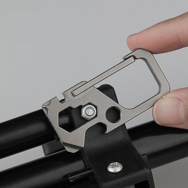 Outdoor Multi EDCTC4 Titanium Alloy Mechanic Keychain Carabiner Opener Portable 07FC0E-D4 - KOEEK