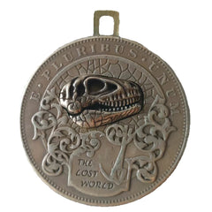 Movable Mechanism Coin " Silver Dinosaur Head"  Plated Amazing Hobo Art 07FC0E-D4 - KOEEK