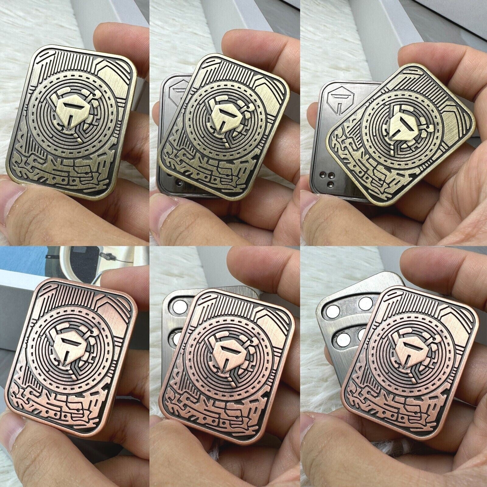 Push Card Fidget Slider EDC Fidget Slider Magnetic Metal ADHD Anti Stress Toys 07FC0E-D4 - KOEEK