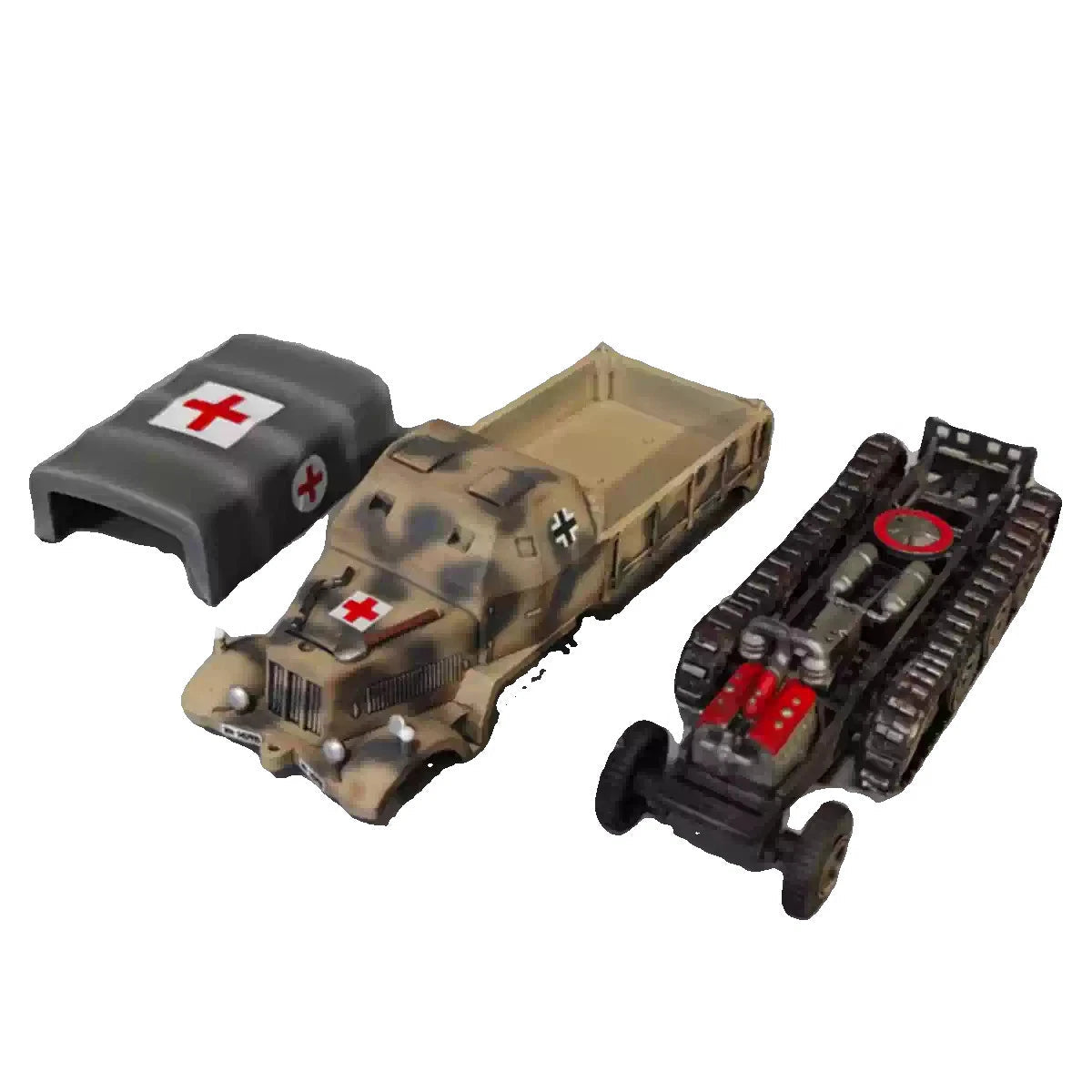 1/72 Scale WWII German Semi-tracked Sd.Kfz.7/2 Medical Vehicle Plastic Model 07FC0E-D4 - KOEEK