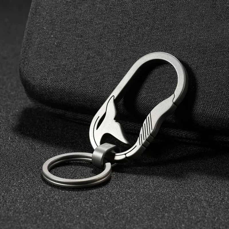 Titanium keychain Carabiner Car Waist Hanging Key Ring Backpack Buckle EDC Tool 07FC0E-D4 - KOEEK