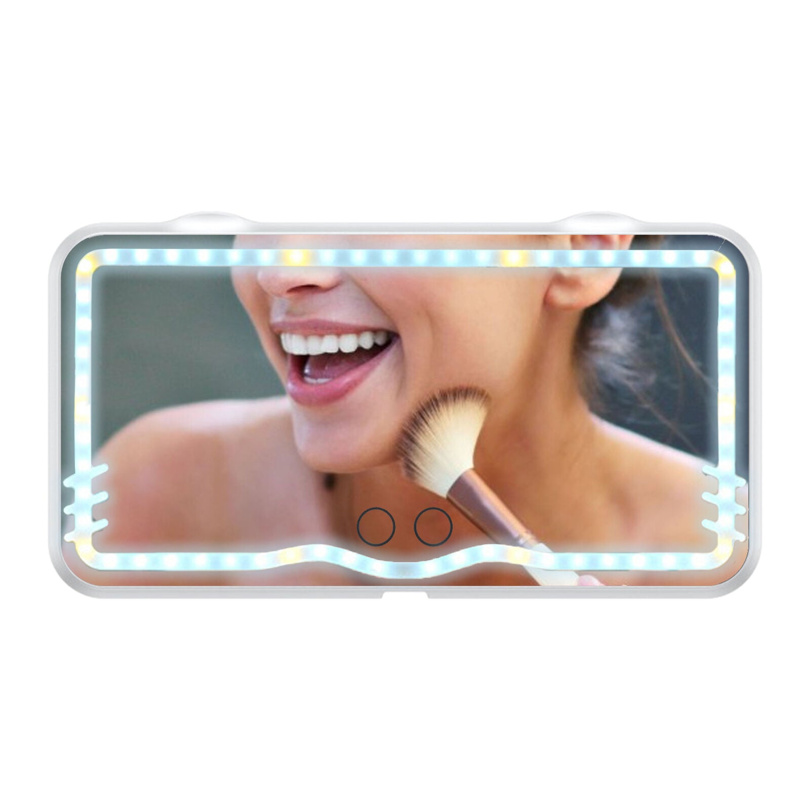 new Car Sun Visor Vanity Mirror Rechargeable Touch On Screen LED Light Makeup Mirror koeek - KOEEK