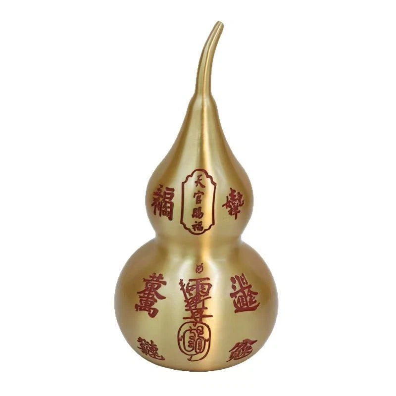 Brass Wealth Gourd Figurine Bagua Fu Lu Desk Decor Feng Shui Ornament 07FC0E-D4 - KOEEK