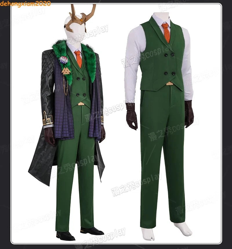Marvel Rivals Loki Costume Outfit God of Lies Halloween Cosplay Shoes Headwear 07FC0E-D4 - KOEEK