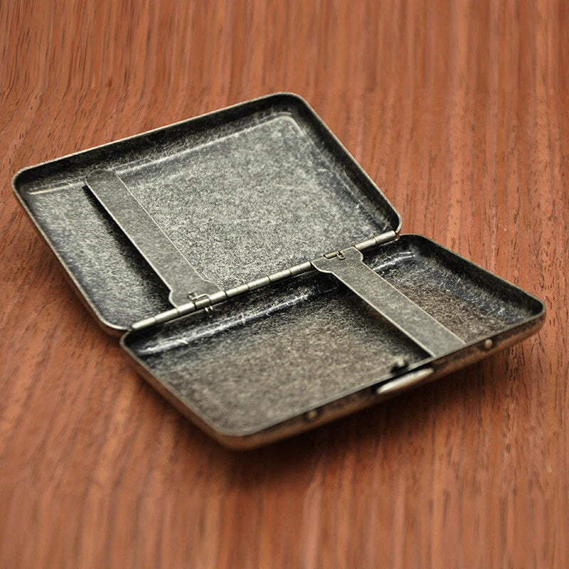 Handmade Brass Metal Carved Cigarette Cases Holder Box Holds 16 Cigarettes 07FC0E-D4 - KOEEK