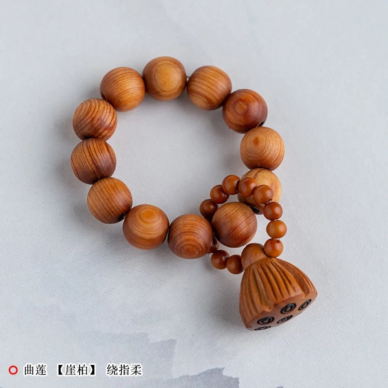 Sandalwood Wrapped Around Hand Twisted Cultural Toy Holding Prayer Beads in Hand 07FC0E-D4 - KOEEK