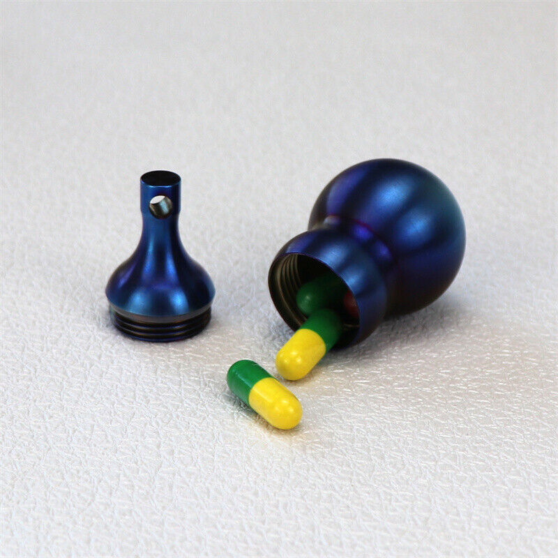 Pure Titanium Waterproof Pill Case Holder Organizer Container EDC Keychain Gift 07FC0E-D4 - KOEEK