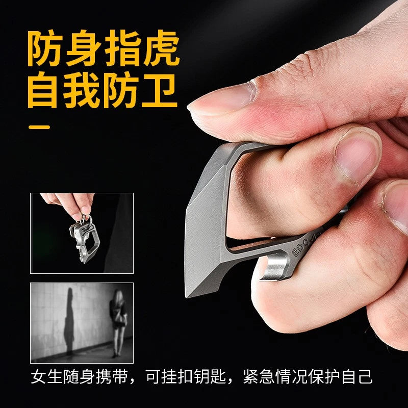 Personalized Titanium Alloy Trendy Keychains EDC Pry Bar Pendant Outdoor Tools 07FC0E-D4 - KOEEK