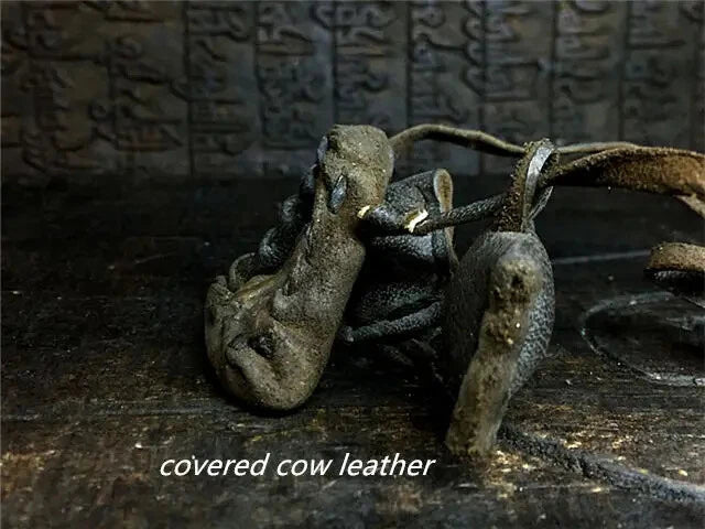 1PC Tibetan Medicine BUDDHA Amulet Necklace Small Pocket Buddha Cow Leather Rope 07FC0E-D4 - KOEEK