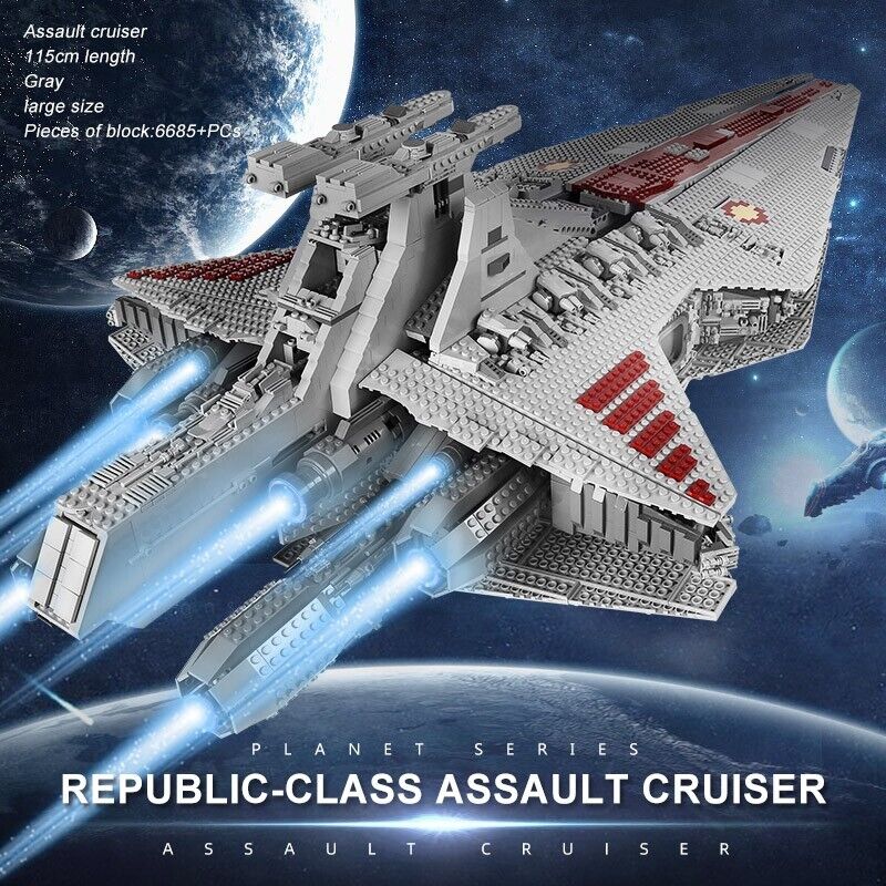 new Mould King 21005 Republic Attack Cruiser Star Spaceship Building Block UCS MOC MOULD KING - KOEEK