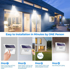 new Peasur Solar Powered Lights Outdoor Motion Sensor, 2 Pack 2 Pack, White Frame PEASUR - KOEEK