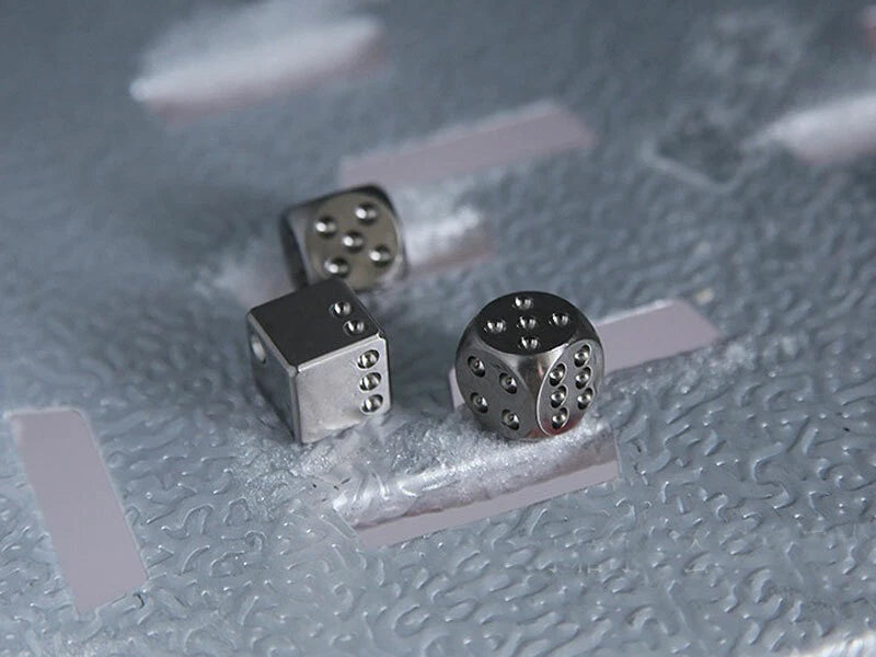 Solid TC4 Titanium Alloy Creative Dice EDC Toys KTV Entertainment Supplies Gifts 07FC0E-D4 - KOEEK