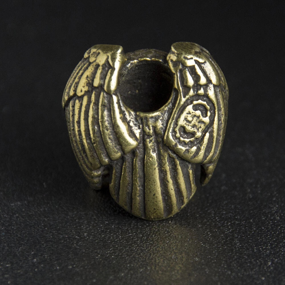 Brass Owl Bead Paracord EDC Knife Lanyard Beads Keychain Charms DIY Pendant Bead 07FC0E-D4 - KOEEK