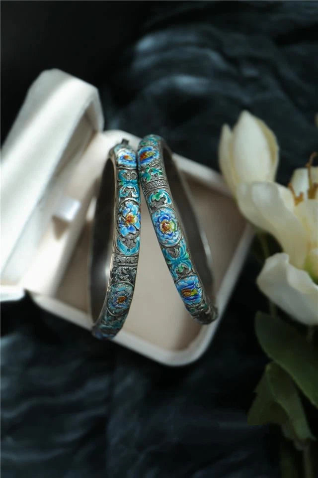 Ethnic Style Women's Exquisite Cloisonn É Buckle Flower Bracelet 07FC0E-D4 - KOEEK