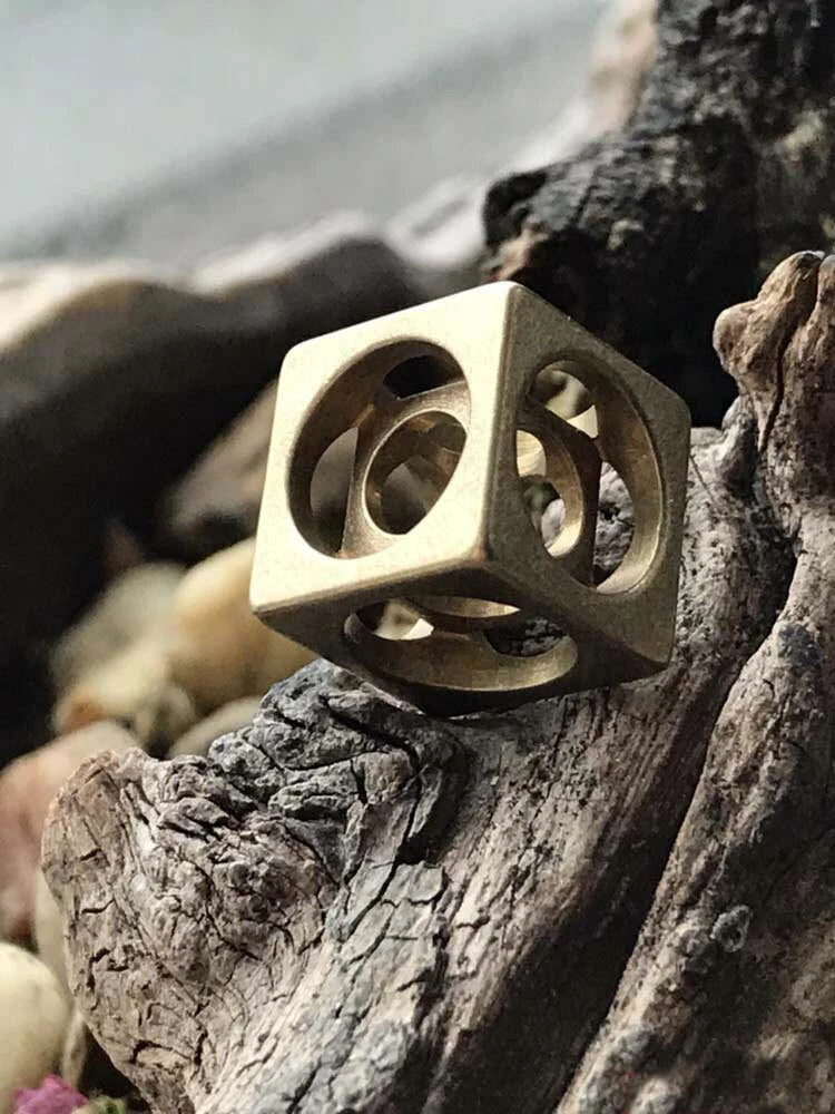 Solid Brass CNC Square Key Knife EDC Parachute Cord Bead Pendant Lanyard DZ-QQB EDC - KOEEK