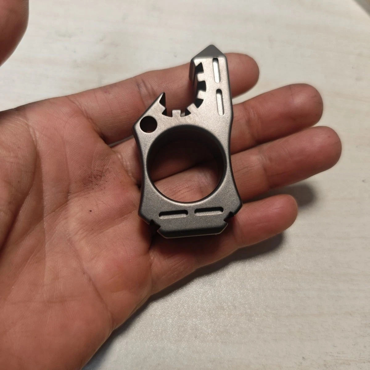 TC4 Titanium Alloy EDC Shark Pendant Multi Function Tool CNC Crafted 07FC0E-D4 - KOEEK