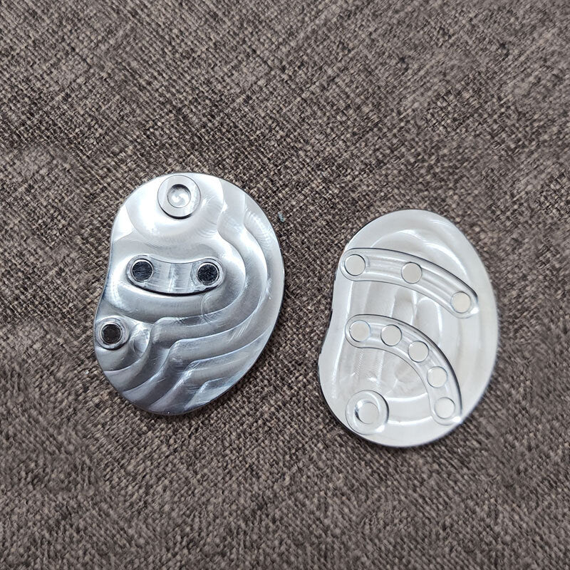 Hand Slider Bean Shape Stainless Steel Clicker Push card Stress Relief EDC Toy 07FC0E-D4 - KOEEK