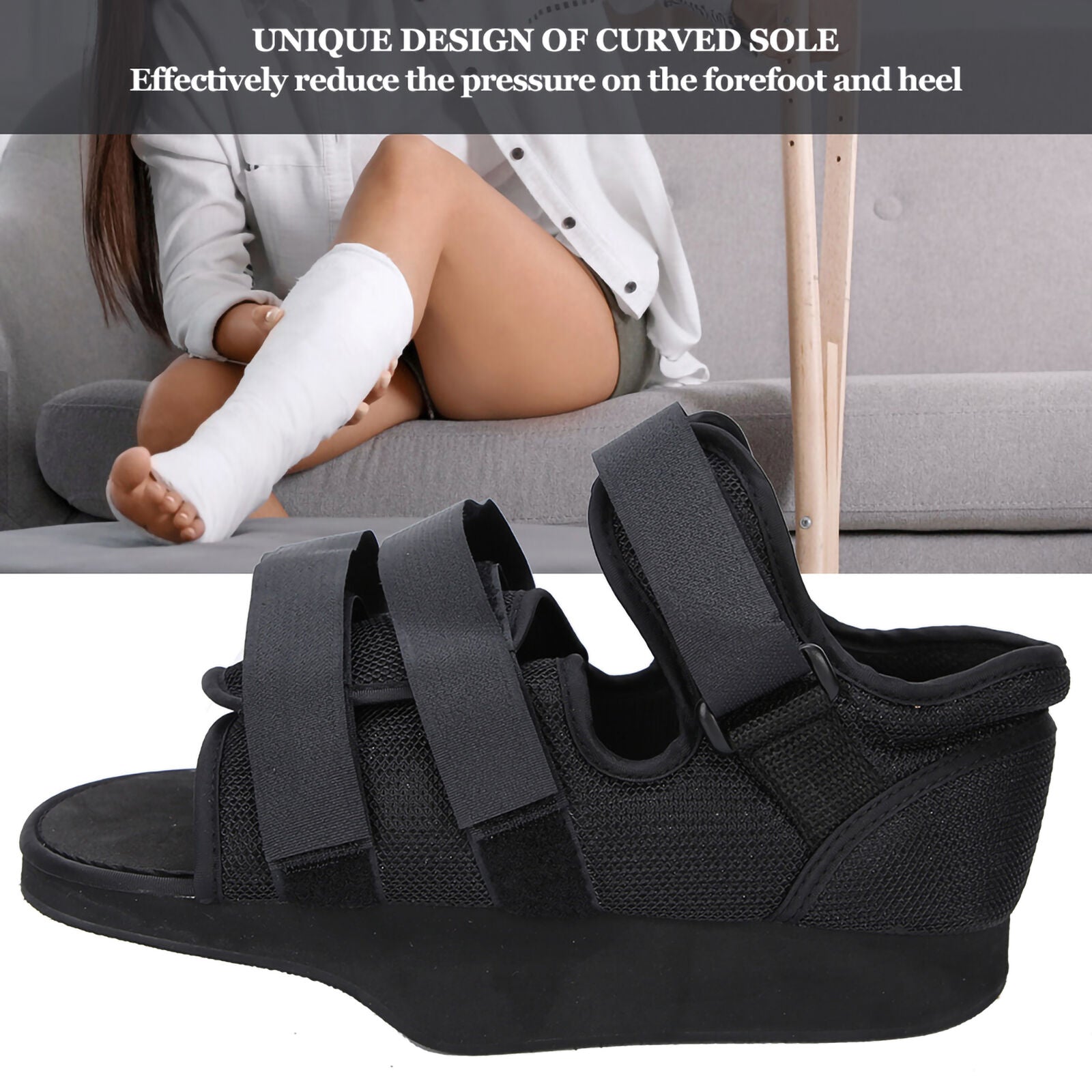 new Surgical Shoes Fracture Shoe Lightweight PostOp Walking Boot SkinCare(1 L) HGF koeek - KOEEK