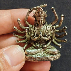 Solid Brass Thousand Hands Guanyin Buddhist Statue Bodhisattva Metal Sculpture 07FC0E-D4 - KOEEK