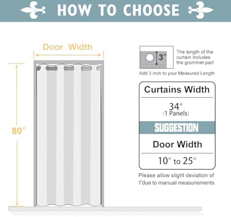 Blackout curtains, 80 inches long, (1 piece, gray, 34 inches × 80 inches) 07FC0E-D4 - KOEEK
