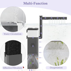 new 15W 210GPH Ultra Powerful Aquarium Filter for 15-40Gallon Fish Gray/White 07FC0E-D4 - KOEEK