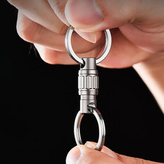 Titanium Quick Release Swivel Keychain EDC Car Key Holder with Double Key Rings 07FC0E-D4 - KOEEK