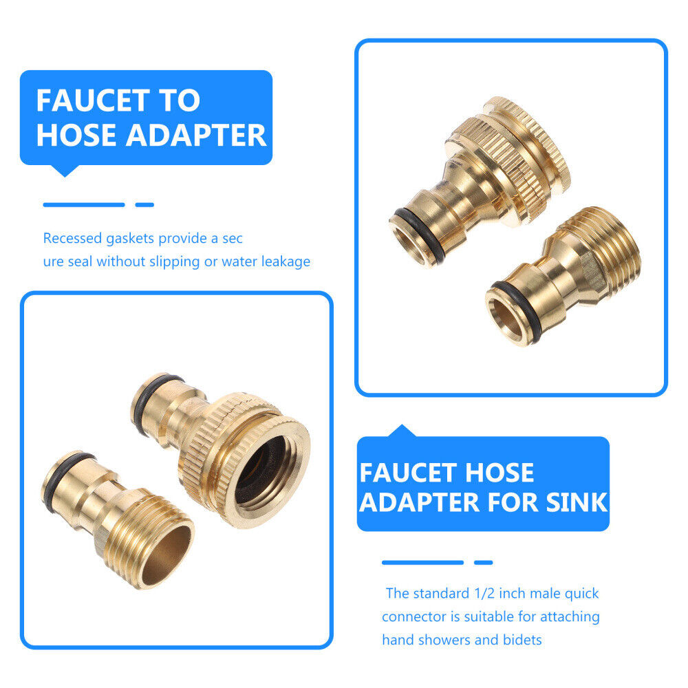 new  Faucet Connector Washing Machine Hose Garden Sink Adapter Portable Quick koeek - KOEEK