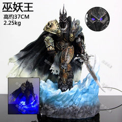 WOW Arthas Menethil Statue Lighting Figurine Lich King 14" PVC Figure Model 07FC0E-D4 - KOEEK