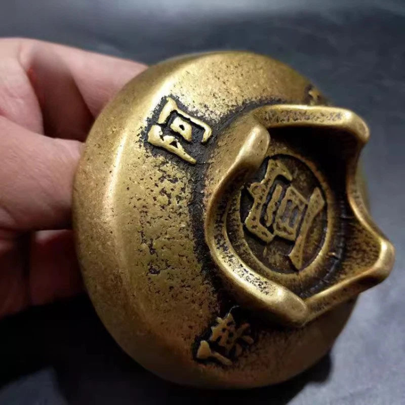 9.2cm Chinese Retro Brass Ornament Eight Treasures Oil Lamp Decoration 07FC0E-D4 - KOEEK