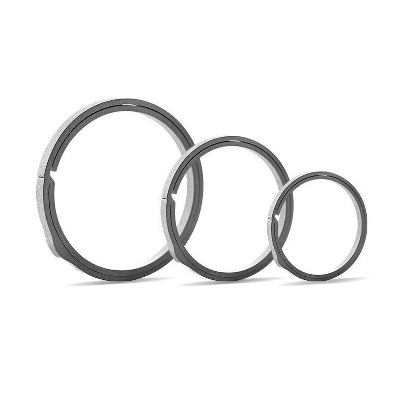 3PCS Titanium Alloy Round Keychain Rings Split Side Pushing Key Rings Heavy Duty 07FC0E-D4 - KOEEK