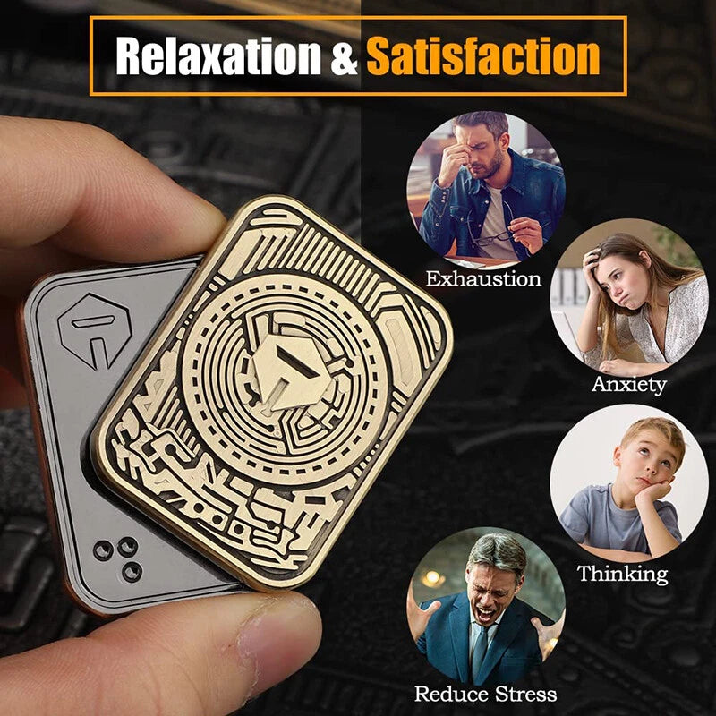 Metal Fidget Spinner Toy Clicker Poker Slider Push Card Pocket Haptic EDC Toys 07FC0E-D4 - KOEEK
