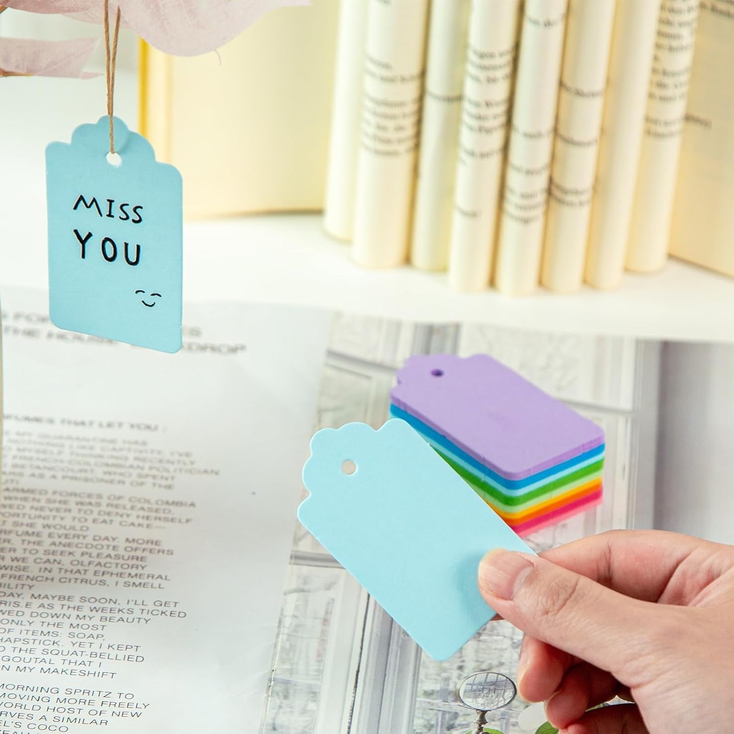 new Koogel 100PCS Gift Tags with Strings(3.3 * 1.8inch), 3.3 x 1.8 inch, Multi KOOGEL - KOEEK