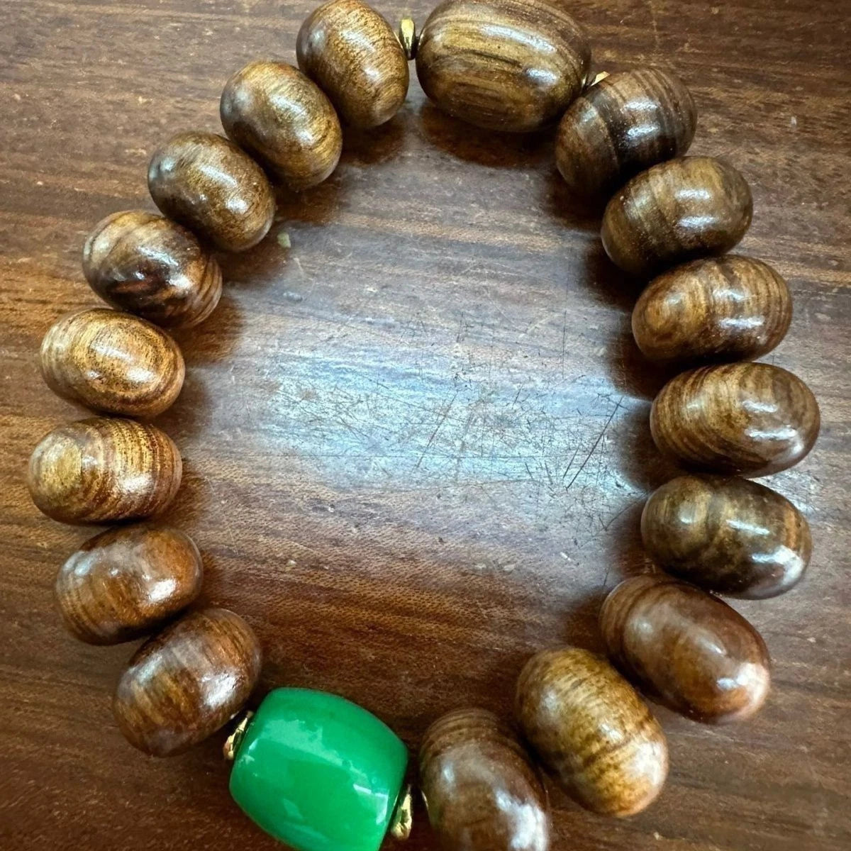 Natural Huanghauli Wood Prayer Beads Men Woman  Gift Bracelet Buddha Bless 07FC0E-D4 - KOEEK