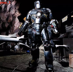 First Generation 1:1 Iron Man MK1 Full Metal Helmet Wearable Ornaments W/Base 07FC0E-D4 - KOEEK