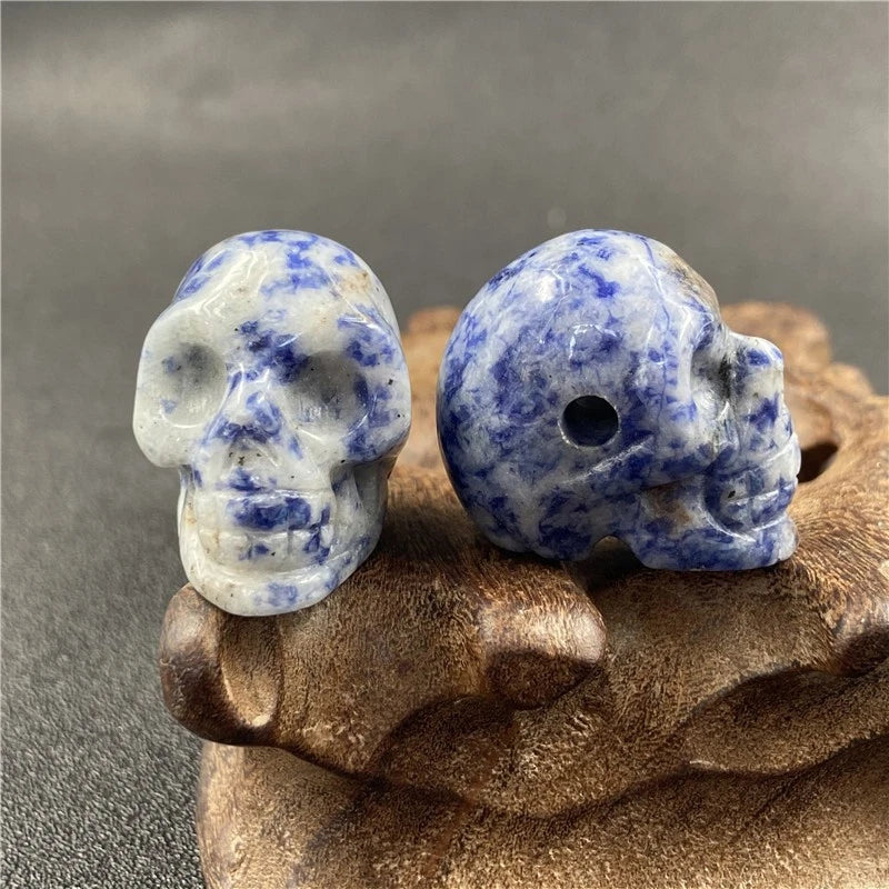 Natural Stone Carved Skull Head Charms Pendants Fit Necklace Jewelry Making 1pcs 07FC0E-D4 - KOEEK