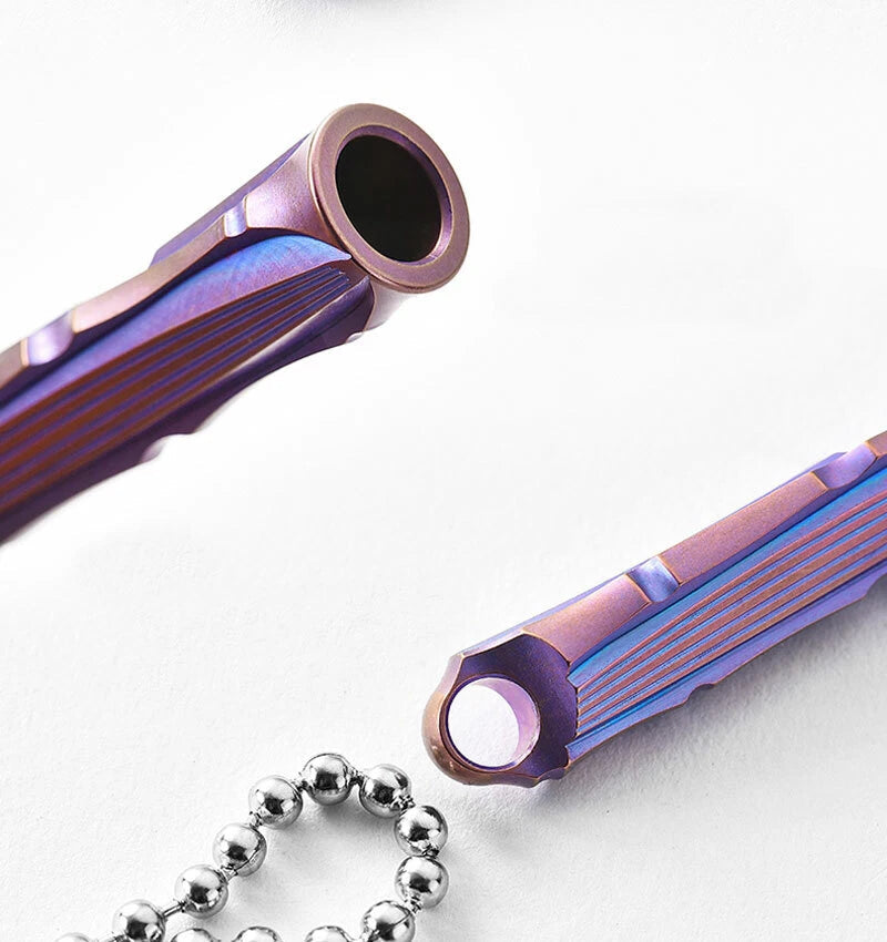 EDC Titanium Safty Whistle Keychain Necklace Pendant DIY Outdoor Survival Tool 07FC0E-D4 - KOEEK
