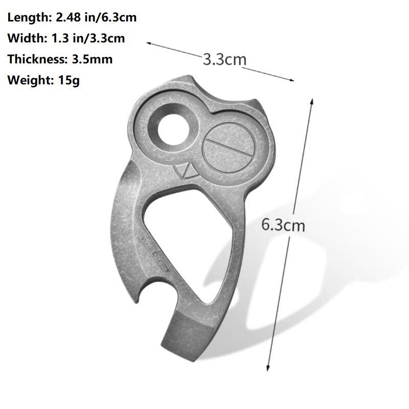 Titanium Alloy Bottle Opener Pry Bar Crowbar Portable Keychain EDC Multi Tools 07FC0E-D4 - KOEEK