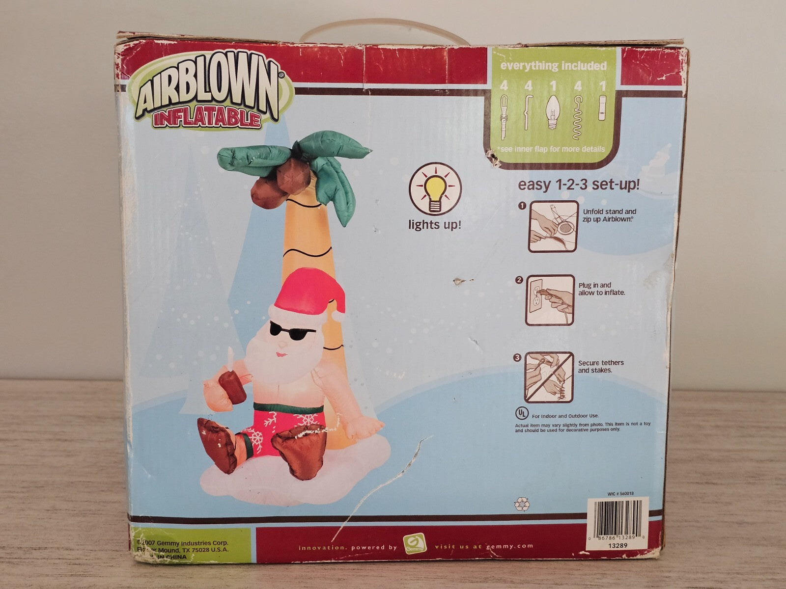 Gemmy Airblown Inflatable 6FT Beach Santa w/Palm Tree Lights Up Walgreens GEMMY - KOEEK