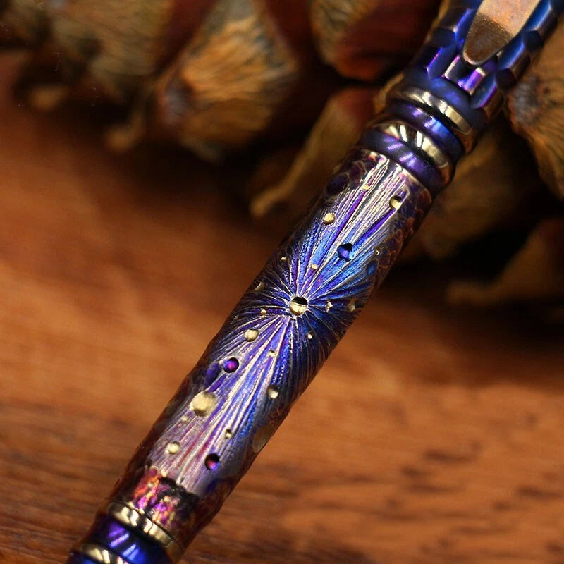 Titanium Alloy Pocket Ballpoint Pen Office Stationery Outdoor EDC Record Pen EDC - KOEEK